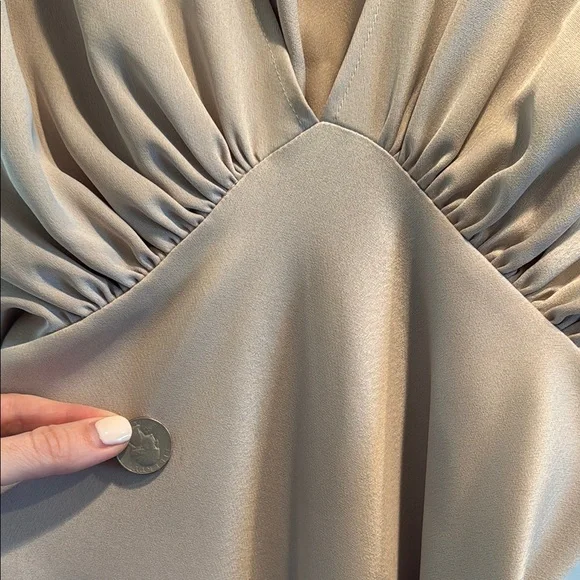 Anthropologie BHLDN Cream Flutter Sleeve Gown - Picture 9 of 11